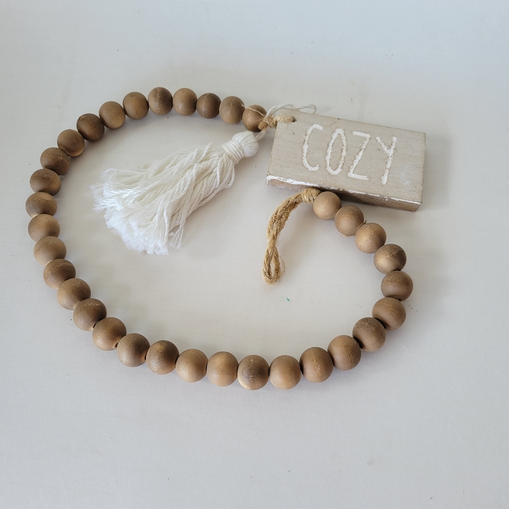 Wooden Beed Farmhouse Decor Cozy String